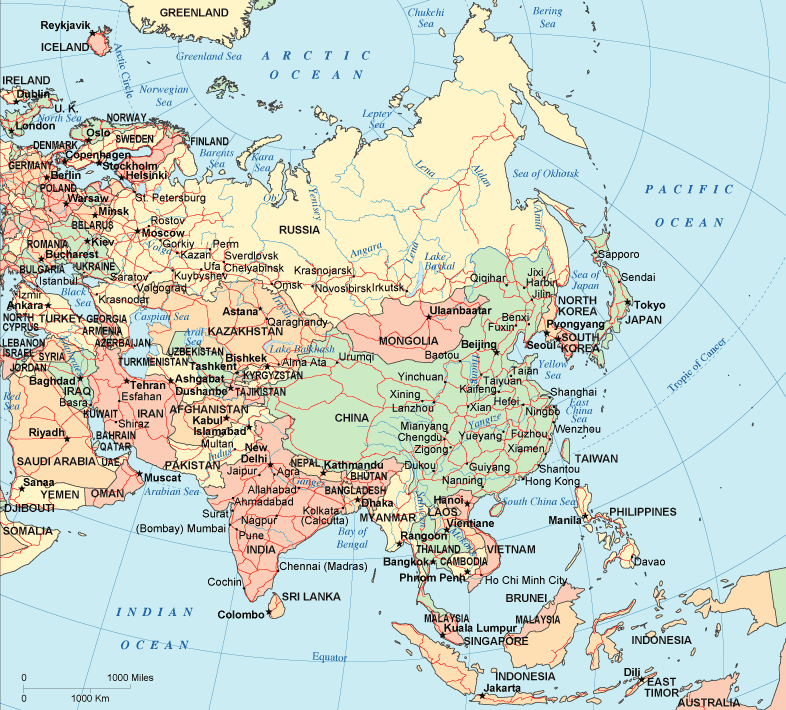 blank map of asia. Asia: free lank map,