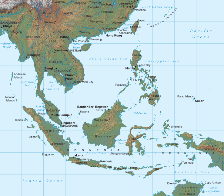 southeast and east asia map quiz. South East Asia Map